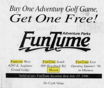 FunTyme Adventure Park - June 1996 3 Locations